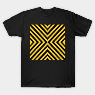 HIGHLY Visible Yellow and Black Line Kaleidoscope pattern (Seamless) 3 T-Shirt